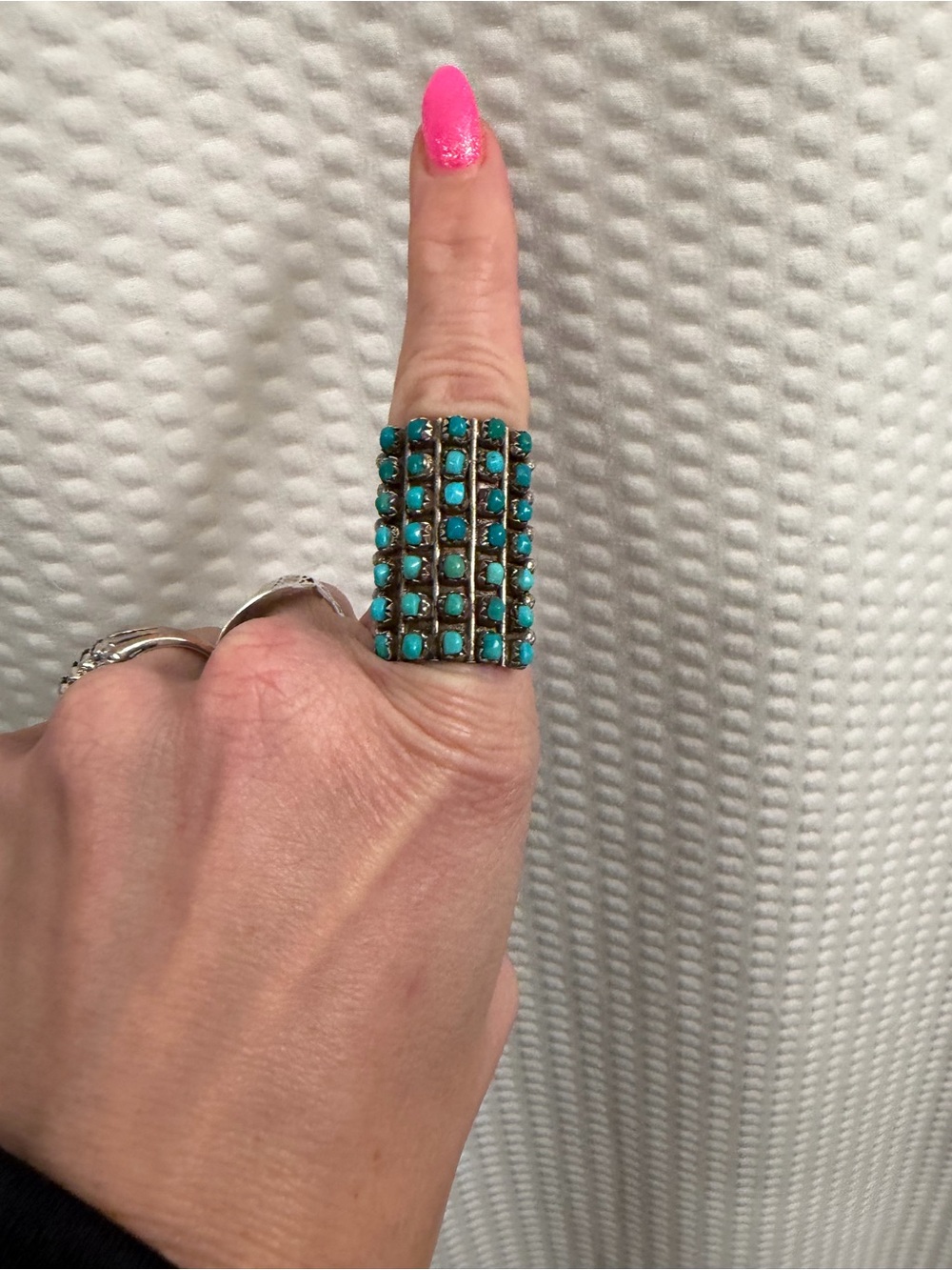 Vintage Turquoise Zuni ring size 6 - Picture 3 of 3